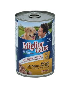 Ushqim për qen, Miglior Cane, 405gr, me pule dhe gjeldeti
