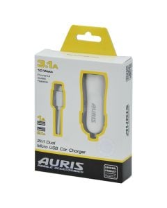 2in1 Dual micro usb car charger, 3.1A 10Watt, Auris ARS-001