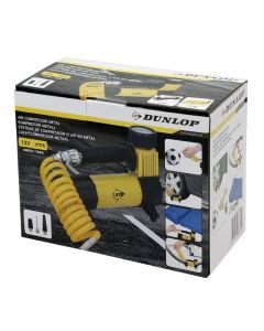 Air compressor, Dunlop, 12 V, 100 psi, 96 W, metalic