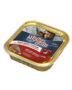 Ushqim për mace, Miglior Gatto, 100gr, me mish viçi