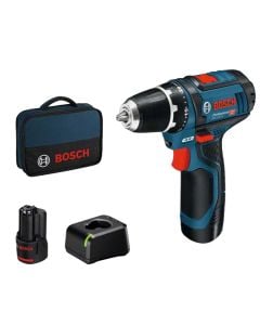 Vidator me bateri, Bosch, GSR 12V-15, 2x12 V, 2.0 Ah, 0-400/​0-1300 rpm