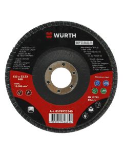 Disk axhustimi, Wurth, Optimum, 125 mm, Grit 40, 84 fletë