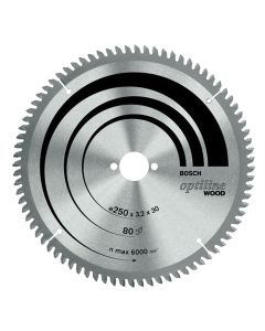 Saw blade, Professional, Bosch, for wood, TKB 250x30 80VW SB3,2 Optiline