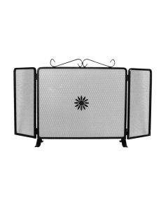 Con decoro fiore in ferro battuto, larghezza 90xH50 cm. con ante laterali