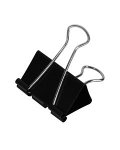 Paper binder clips, metal and plastic, 4.1 cm, black, 12 pieces