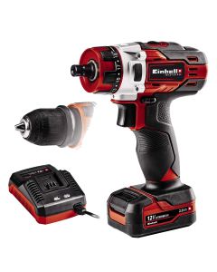 Vidator me bateri, Einhell, TE-CD 12/1 X-Li, 12 V, 2 Ah, 1400 rpm