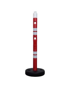 Security cone with base, Ø63, 105 cm, HPDE + PPC, 4.5 Kg, red and phosphorescent