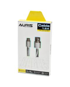 Charging plug, Auris, CB04, USB-Type C, 1.2 A, 200 cm, white