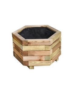 Wooden vase, hexagonal, D45 cm
