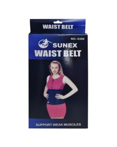 Elastic fitness belt, to support the abdominal muscles, Sunex, black color