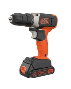 Vidator me bateri, Black and Decker, BCD001C1-QW, 18 V, 1.5 Ah, 0-600 rpm, 37 Nm, 10 mm metal, 25 mm dru, mandrino 10 mm