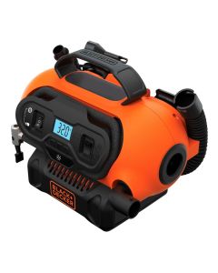 Portable compressor, Black and Decker, BDCINF18N-QS, 12 V, 230 V, 18 V (Black and Decker lithium battery), 11 bar, LCD screen