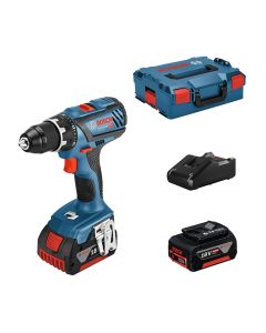 Vidator profesional me bateri, Bosch, GSR 18V-28-LI, 18 V, 2 x 4.0 Ah, 63 Nm, 13 mm mandrino, 38 mm dru, 13 mm celik, 10 mm vida