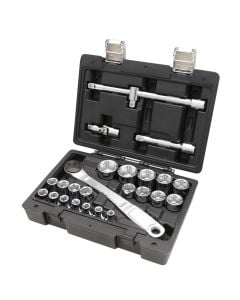 Set profesional me kriket dhe aksesorë, Beta, 25 copë, 1/2", Cr-V, kokë kriketi 8 -9 -10-11-12-13-14-15-16 17-18-19-20-21-22-23 24-27-30-32 mm, 2 zgjatues 1/2"