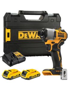 Vidator me impakt, DeWalt, 18 V, 2 x 2 Ah, 1/4", 192 Nm, 4200 goditje /minute, pa karboncina