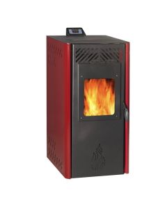 Sobe peleti, Standard 10, 10 Kw, 60-100 m2, 0.7-2.1 kg pelet / ore, 92.6 %, depozite peleti 15 kg, ngjyre e kuqe