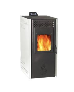 Sobe peleti, Standard 10, 10 Kw, 60-100 m2, 0.7-2.1 kg pelet / ore, rendiment 92.6 %, depozite peleti 15 kg, ngjyre e bardhe