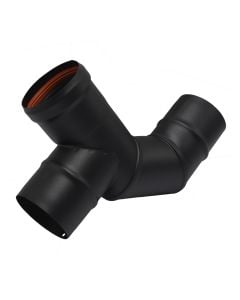 Brryl T, per sobe peleti, Ø80 mm, 90⁰, ngjyre e zeze