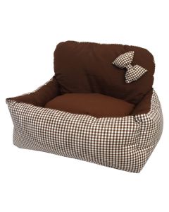 Bed for animals, Fabotex, 60 x 50 x 40 cm, brown color with squares