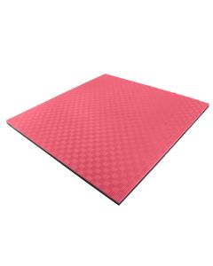 Shtrese gome per aerobi dhe fitnes, 100 x 100 cm x 2.5 cm, ngjyra e kuqe me te zeze,