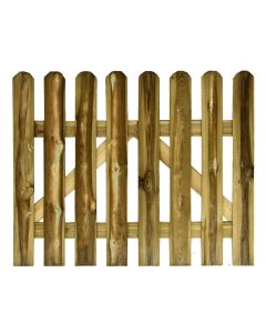 Treated wooden fence, 80x100 cm, slat thickness 16x90 mm, natural color