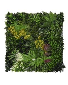 Artificial leaf fence, Giardino Verde, Roma, Colorful Jungle, 100x100 cm, 3100 gr/m², 1071 leaves/m², green color with shades