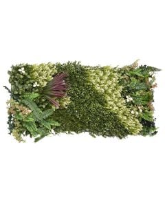 Artificial leaf fence, Giardino Verde, Venice, White Blossom, 50x100 cm, 1740 gr/m², 648 leaves/m², green color with shades