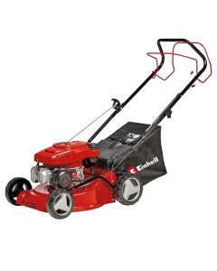 Korrëse bari me benzinë, Einhell, GC-PM 40/2 S, 4 kohësh, 132 cm³, 40 cm, 25-75 mm, kosh 45 L, 1000 m², me rrota aktive