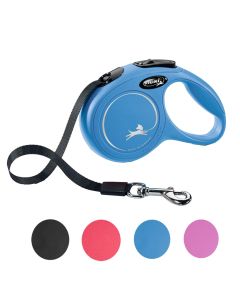 Litar drejtues per qen, Flexi, Classic, XS, 3m, 12 kg, ngjyre blu