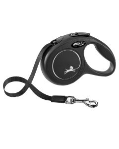 Litar drejtues per qen, Flexi, Classic, XS, 3m, 12 kg, ngjyre e zeze