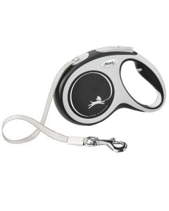 Litar drejtues per qen, Flexi, Comfort, M, 5m, 25 kg, ngjyre e zeze