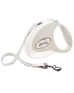Litar drejtues per qen, Flex, Style, M, 5m, 25 kg, ngjyre e bardhe