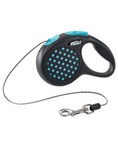 Litar drejtues per qen, Flexi, Black Design, XS, 3 m, 12 kg, ngjyra blu