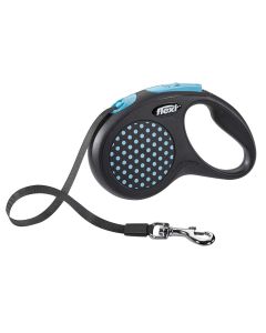Litar drejtues per qen, Flexi, Black Design, S, 5 m, 15 kg, ngjyra blu