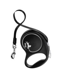 Litar drejtues per qen, Flexi, Black Design, M, 5 m, 25 kg, ngjyre e zeze