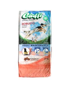 Ushqim per qen, Ciuffi, 20 kg, me mish vici