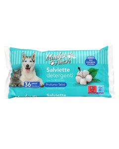 Wet wipes for animals, Muchoamor, 36 pieces, talc