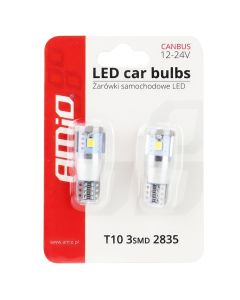 Llampa Led Canbus Amio Am-01637 2835-3Smd W5W Alu 12V/24V White
