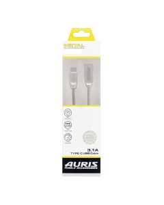 Fishë karikimi, Auris, BC01, USB-Type-C, 3.1 A, 100 cm, ngjyrë e bardhë