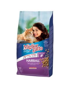 Veterinary food for cats, Miglior Gatto, 2kg, with chicken, prevents swallowed hair
