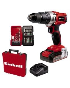 Cordless drill, Einhell, TE-CD 18/2 Li-I, 18 V, battery 2.5 Ah, 0-1250 rpm, 44 Nm, impact 0-18750/min