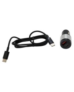 Car charger + plug, Auris, CR10, 25 W, 2 USB and Type-C ports, Type-C-Type-C plug