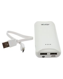 Powerbank, Auris, PB010, 12000 mAh, 2 porta USB dhe Type-C, ngjyrë e bardhë