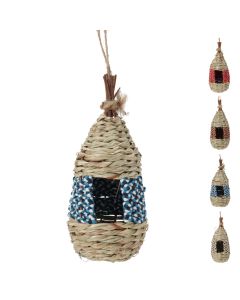Fole per zogj, 9x9x24cm, material shelgu dhe dege