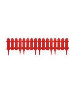 Gardh kopshti plastik, H18x100cm, ngjyra e kuqe