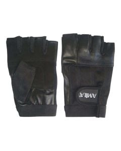 Gym gloves, Amila, leather, size L, black color