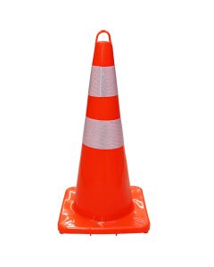 Safety cone with reflective strips, 70x34x34 cm