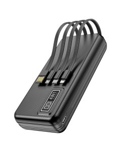 Powerbank 4 në 1, Aspor, A301, 20000mAh, 2.4 A, fishë micro USB, Type-C, Lightning, ngjyrë e zezë