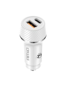 Car charger, Amio, AM-03878, 20 W, 2 Type C and USB ports