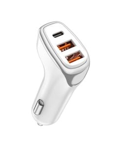 Car charger, Amio, AM-03886, 38W, 2 USB ports and 1 Type C
